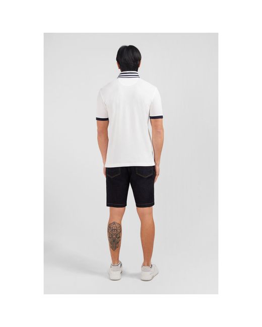 Eden Park White Pima Cotton Polo for men