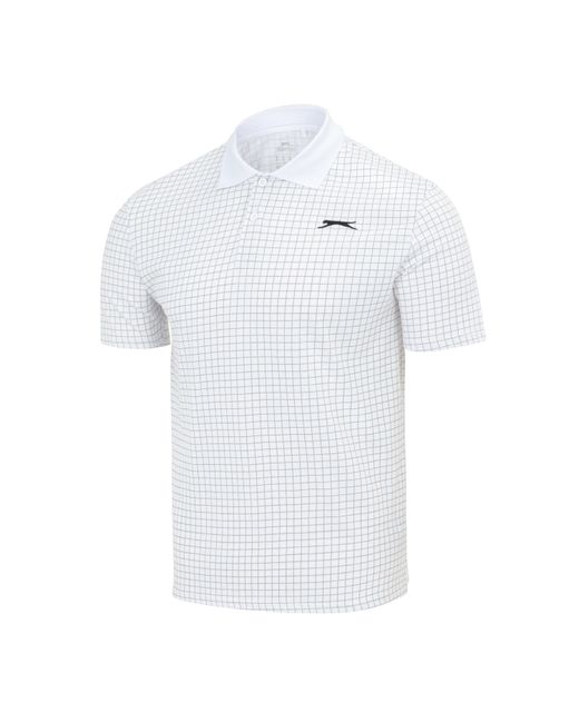 Slazenger 1881 White Check Golf Polo for men
