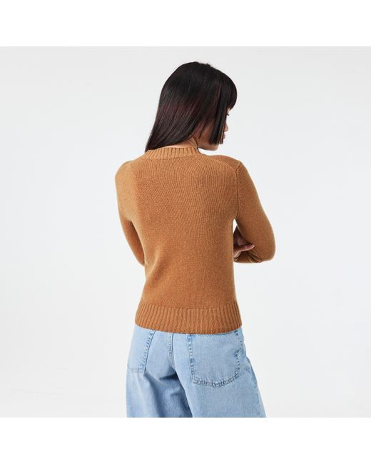 AMI Brown Knitted Crew Neck Jumper