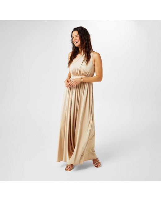 Biba Natural Bridesmaid One Shoulder Maxi Dress