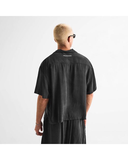 MKI Miyuki-Zoku Black Vacation Short Sleeve Bowling Shirt for men