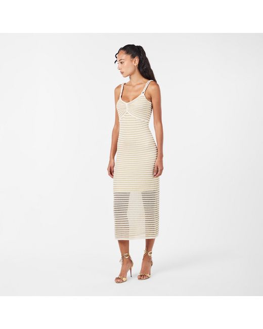 French Connection Natural Jerry Textured Knit Fitted Knitted Jumper Dress