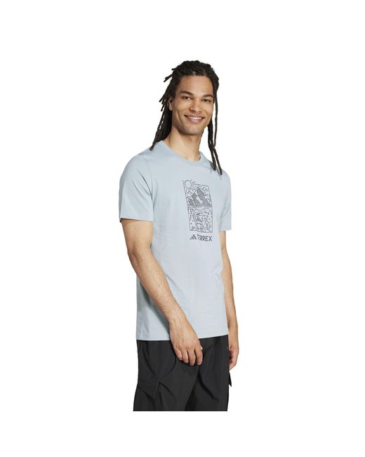 Adidas Blue Terrex Graphic T-Shirt for men
