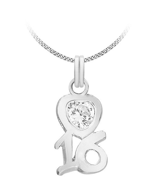 Be You Metallic Sterling Cz '16' Necklace