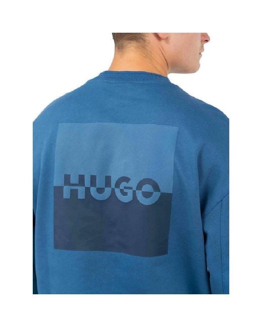 HUGO Blue Dusplited Polo Shirt for men