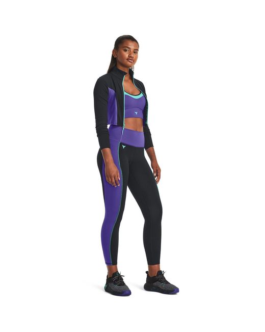 Under Armour Blue Project Rock Cropped Gym Jacket