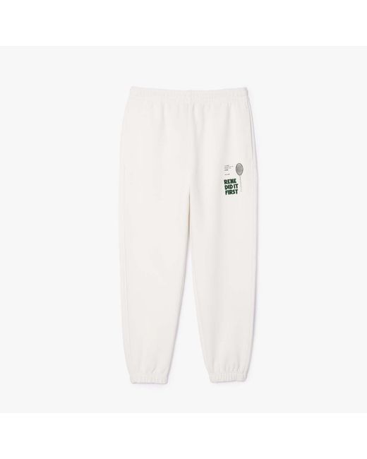 Lacoste White Relaxed-Fit Piqué Sweatpants for men