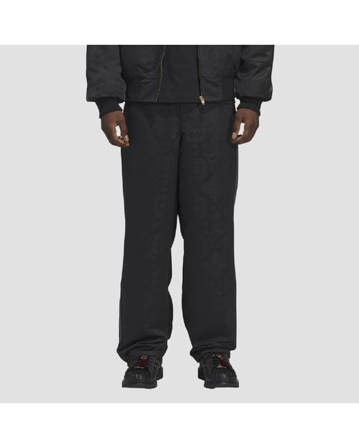 Adidas Originals Gray Clot Lny Allover Print Tracksuit Bottoms for men