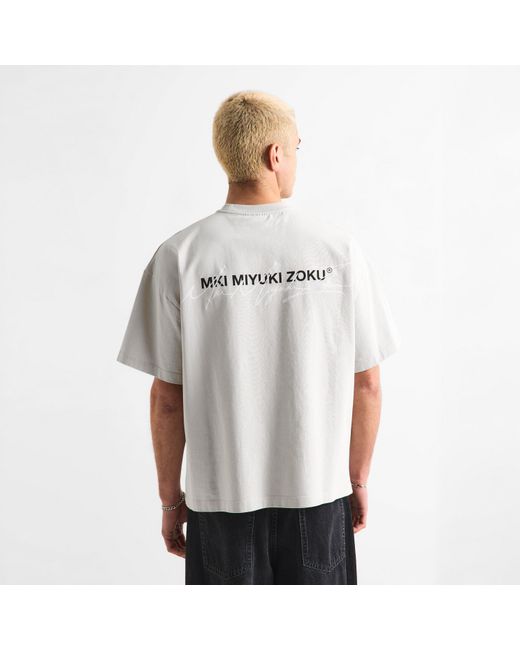 MKI Miyuki-Zoku Gray Script T-Shirt for men