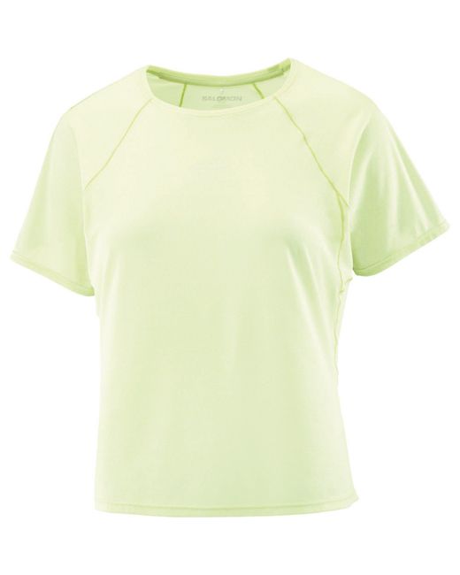 Salomon Yellow Shakeout Air Cropped Running Tee