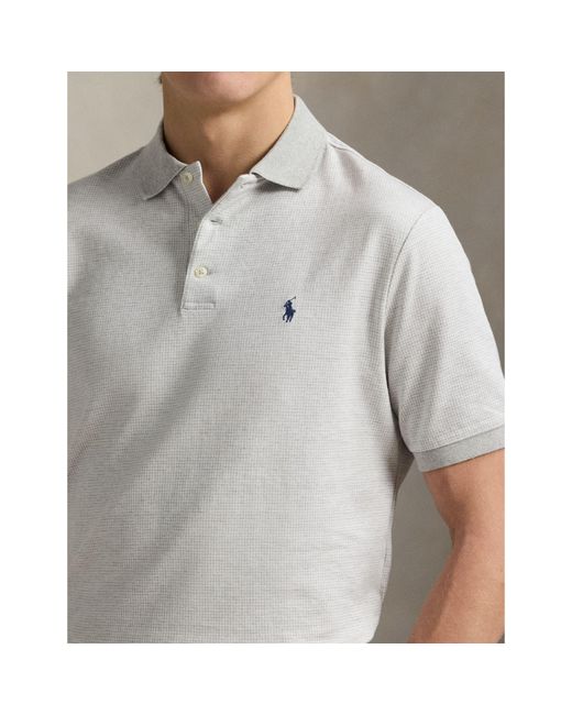 Polo Ralph Lauren White Ribbed Collar Short Sleeve Shirt for men
