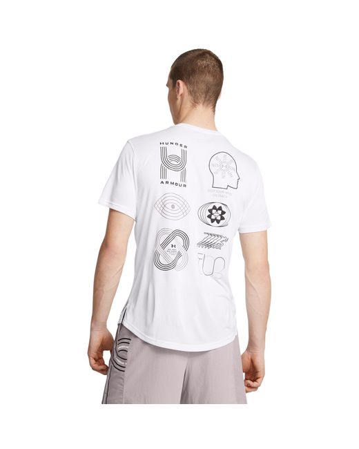 Under Armour White Run Anywhere Short-Sleeve Performance Top for men