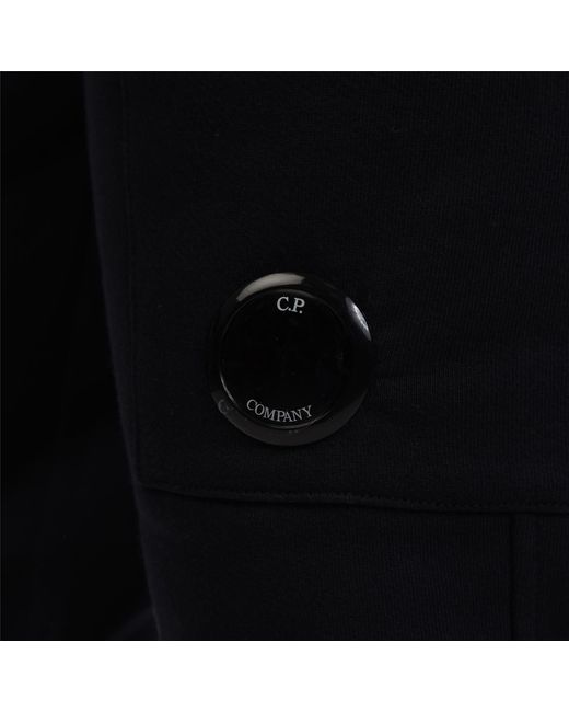 C P Company Black Light Fleece Lens Tracksuit Bottoms for men