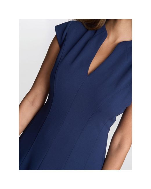 Gina Bacconi Blue Maxene Fit And Flare Midi Dress