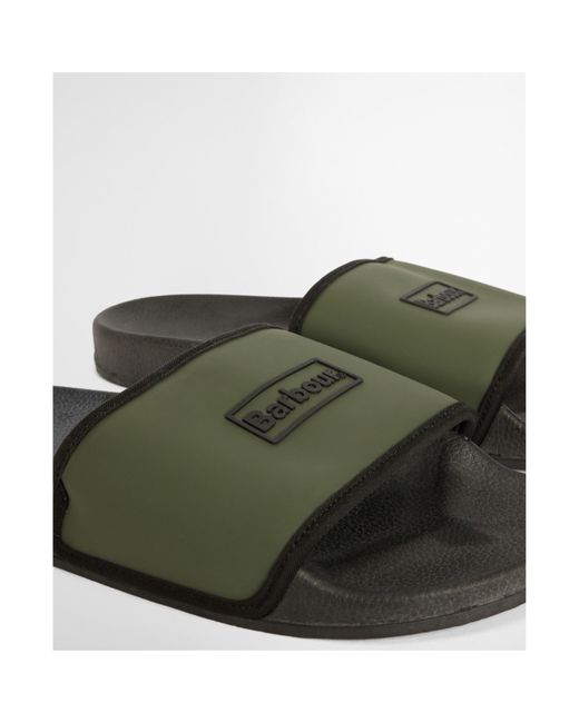 Barbour Green Cresswell Sliders for men