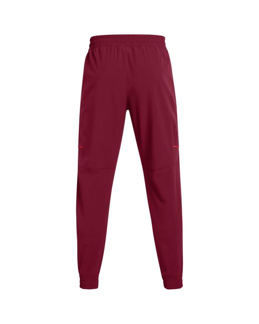 Under Armour Red Baseline Woven Performance Tracksuit Bottom for men