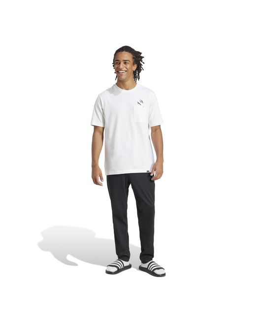Adidas White Graphic Logo T-Shirt for men