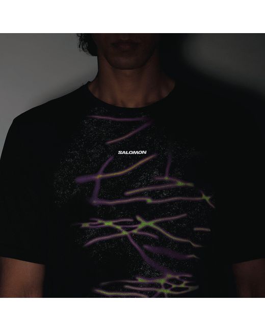 Salomon Black Shakeout Core Ss Running Tee for men
