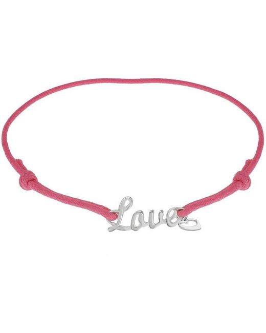 Be You Red Sterling Pink Cord 'love' Charm Bracelet