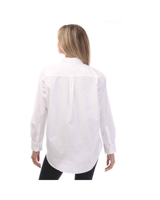 Gant White Relaxed Fit Luxury Poplin Shirt