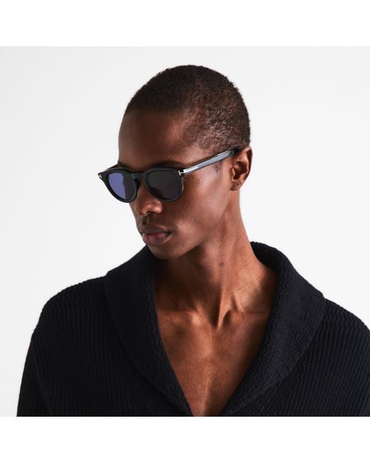 Tom Ford Blue Round Sunglasses for men