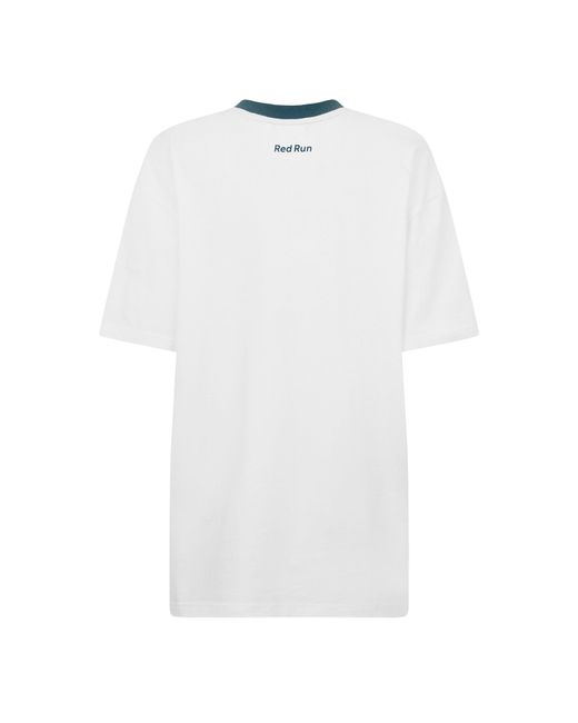 Red Run Blue Skyline Oversized Graphic T-Shirt