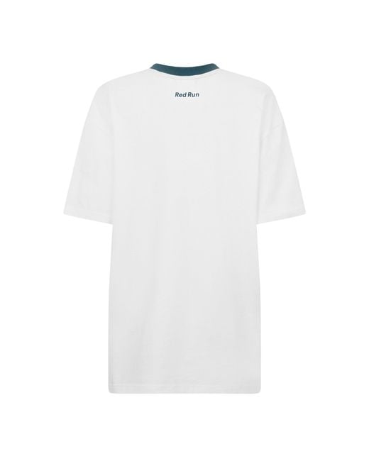 Red Run Blue Skyline Oversized Graphic T-Shirt