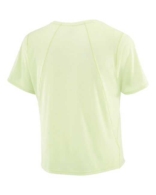 Salomon Yellow Shakeout Air Cropped Running Tee