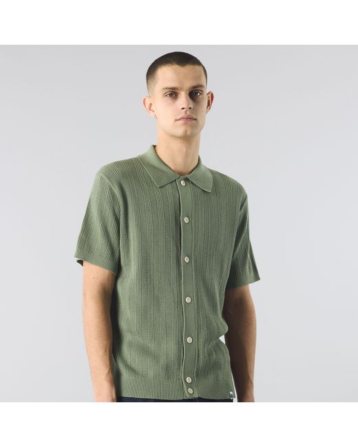 Pretty Green Green Short-Sleeve Plain Shirt for men