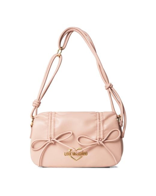 Love Moschino Pink Softy Bow Faux Leather Shoulder Bag