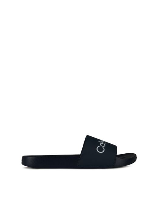 Calvin Klein Blue Pool Logo Sliders for men
