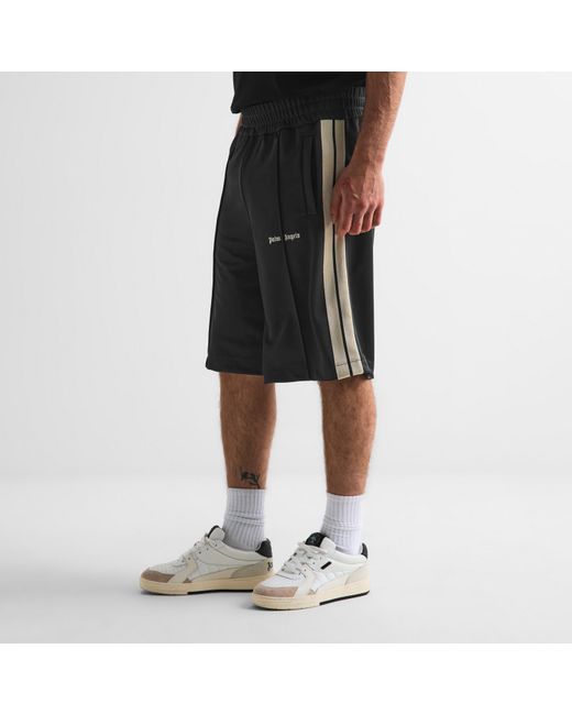 Palm Angels Black Woven Tracksuit Shorts for men