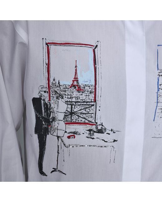 Karl Lagerfeld Blue Sportswear Patterned Long Sleeve Shirt