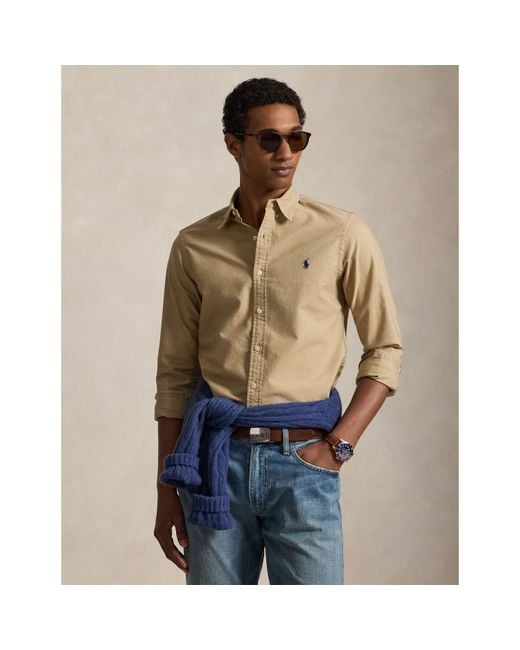Polo Ralph Lauren Natural Slim Fit Oxford Long Sleeve Shirt for men