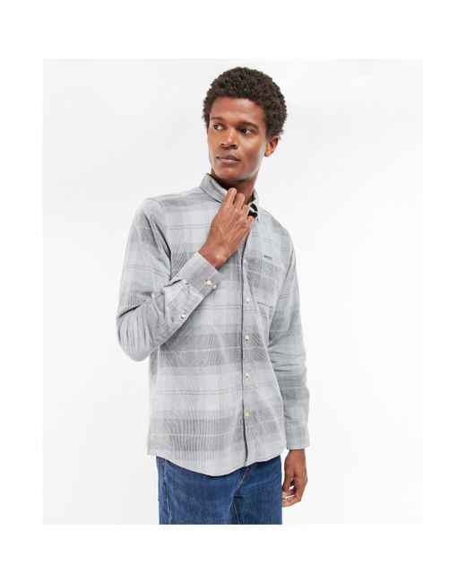 Barbour Gray Blair Tailored Fit Shirt for men