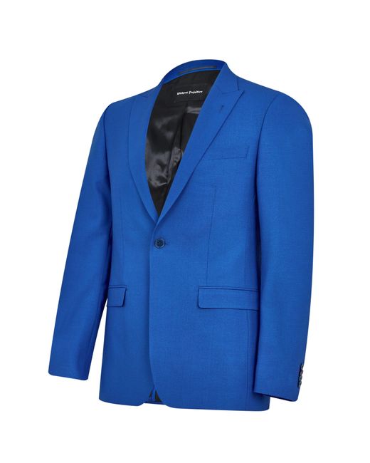 Without Prejudice Blue Perrin Slim Fit Suit Jacket for men