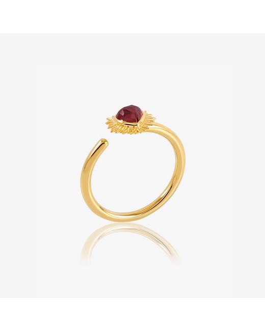 Rachel Jackson Metallic Adjustable Electric Love Mini Garnet Heart Band Ring