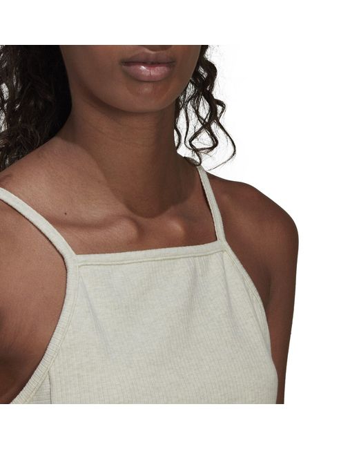 Adidas Gray Studio Lounge Rib Tank Top