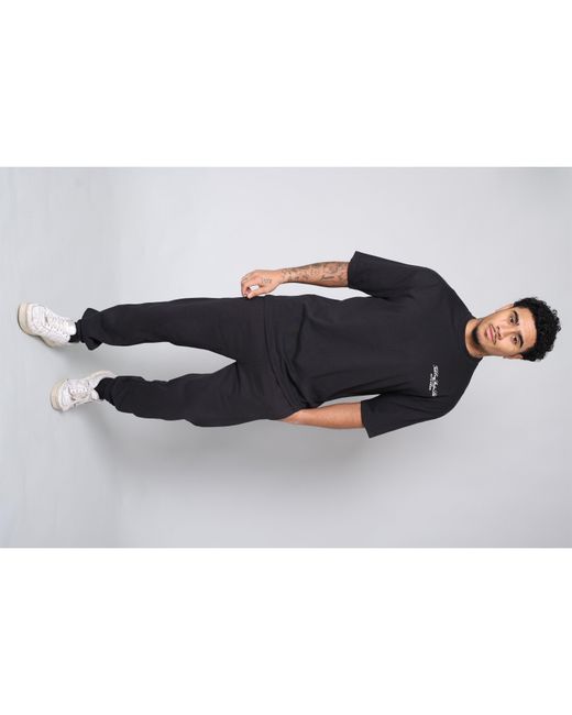 TELA CRUZ Black Studio Tee Oversized T-Shirt for men