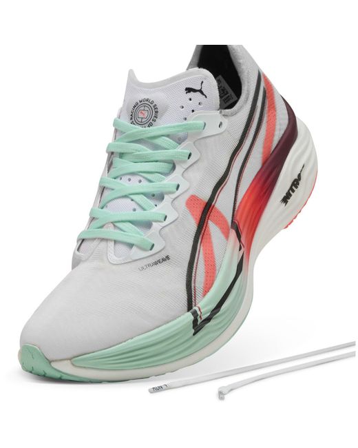 PUMA White Deviate Nitro Elite 3 Road Running Shoes