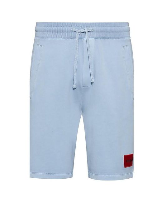 HUGO Blue French-terry-cotton Shorts for men