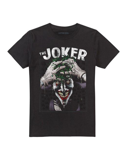 The Batman Black Crazed Joker Cotton T-Shirt for men