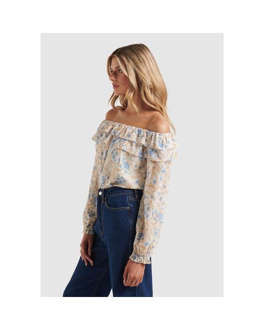 Forever New Multicolor Olivia Ruffle Bardot Top