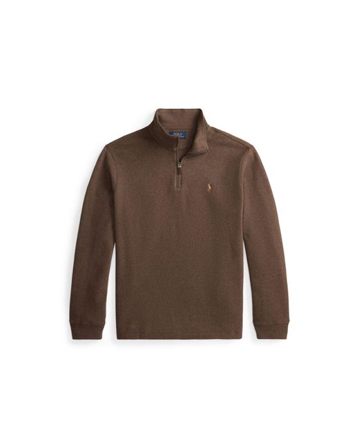 Polo Ralph Lauren Brown Estate Fleece Quarter Zip Sweater for men