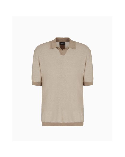 Emporio Armani Natural Short Sleeve Tailored Fit Polo Shirt for men