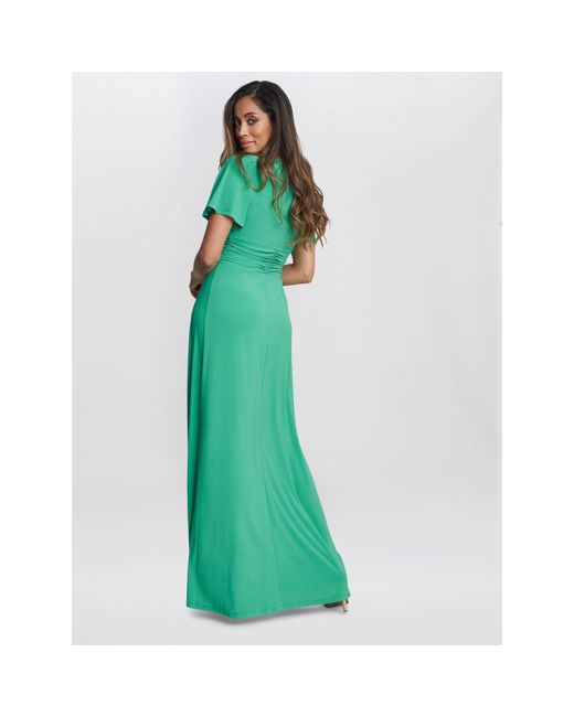 Gina Bacconi Green Elena Jersey Maxi Dress