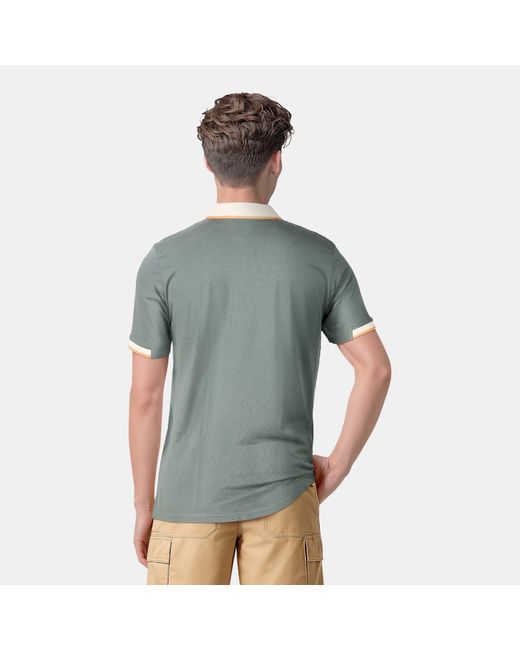 Lyle & Scott Green Retro Half Tipped Short-Sleeve Polo Shirt for men