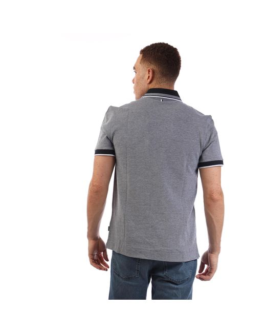 Boss Gray H Prout Short Sleeve Polo Shirt for men