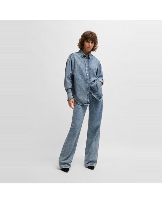 Boss Blue Long Sleeve Denim Shirt