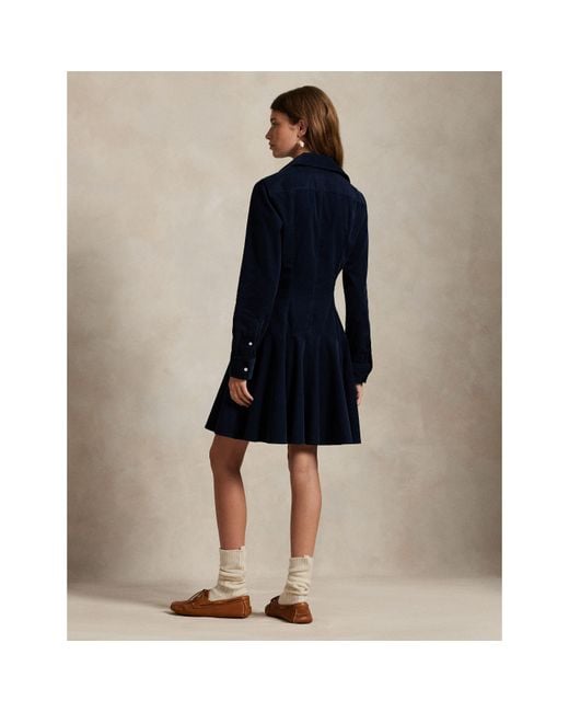 Polo Ralph Lauren Blue Cord Shirt Dress
